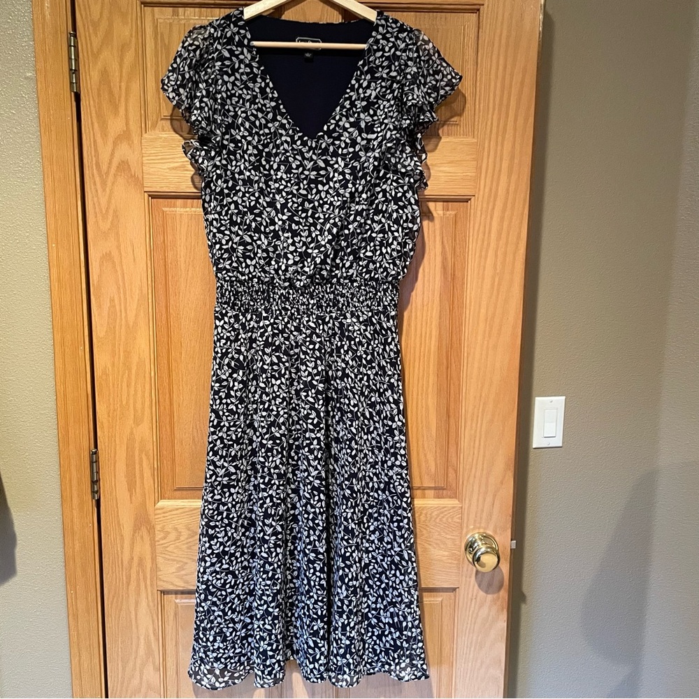 Floral Print Navy Dress